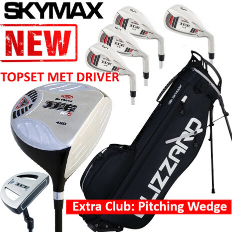 Skymax IX-5 XL Halve Golfset Heren Staal met Standbag Zwart