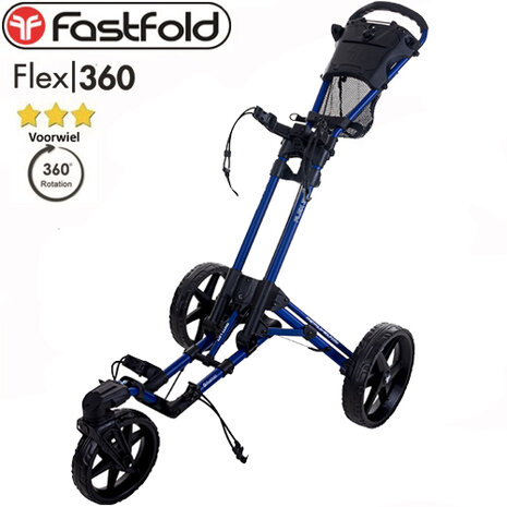 Fastfold Flex 360 Golftrolley, blauw